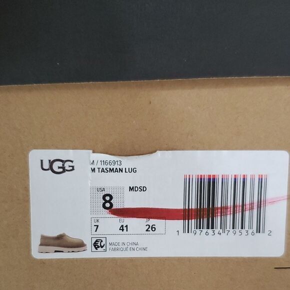 UGG Tasman Lug Slipper Loafer Shoes MEN US 8/ EU 41 Suede Twinsole Mustard Seed - Picture 14 of 14